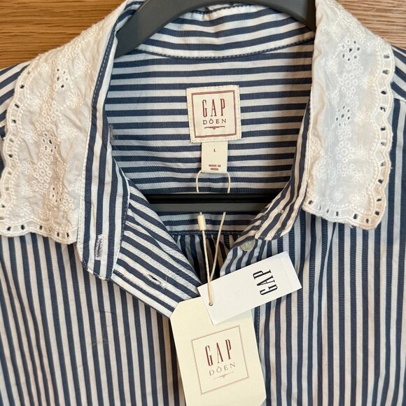 NWT Gap DÔEN Organic Cotton Striped Big Shirt - Picture 3 of 4